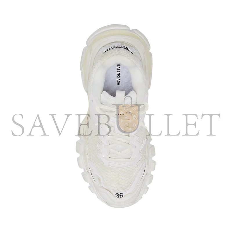 BALENCIAGA TRACK.3 MESH AND NYLON WHITE LOW TOP SNEAKER 700873W3RF19010